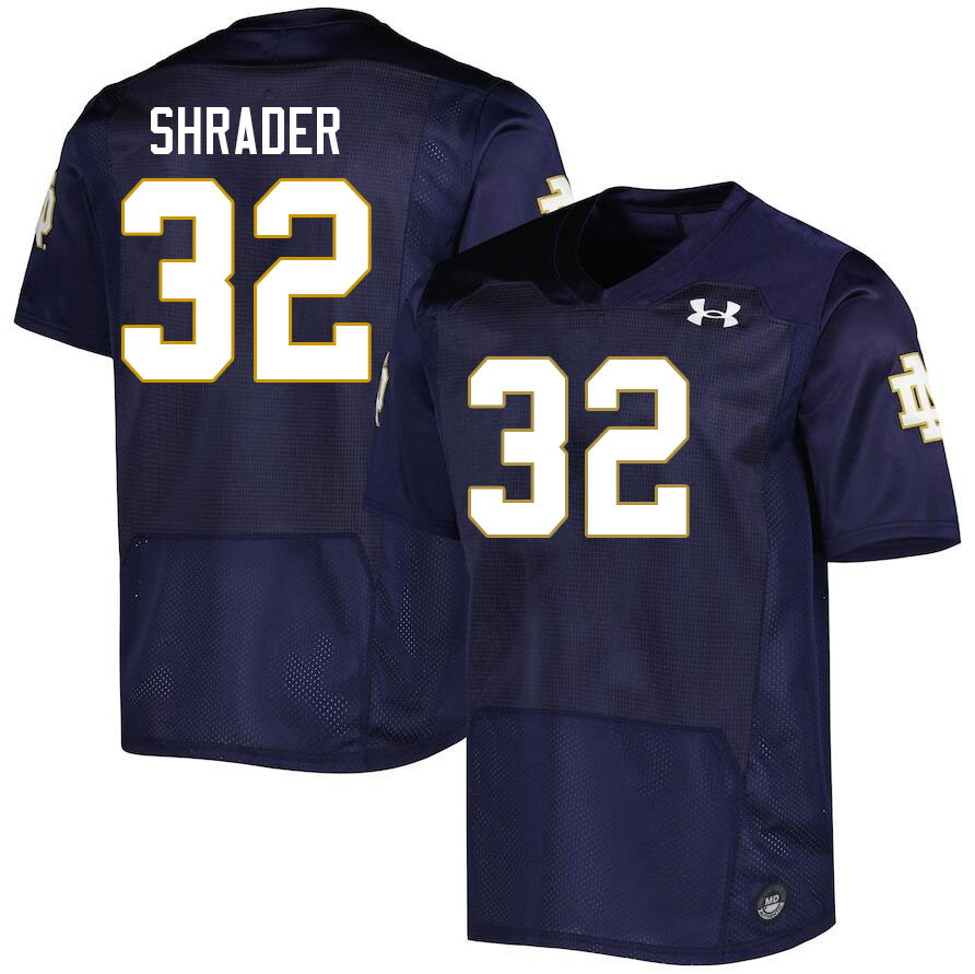 Men #32 Spencer Shrader Notre Dame Fighting Irish College Football Jerseys Stitched Sale-Navy